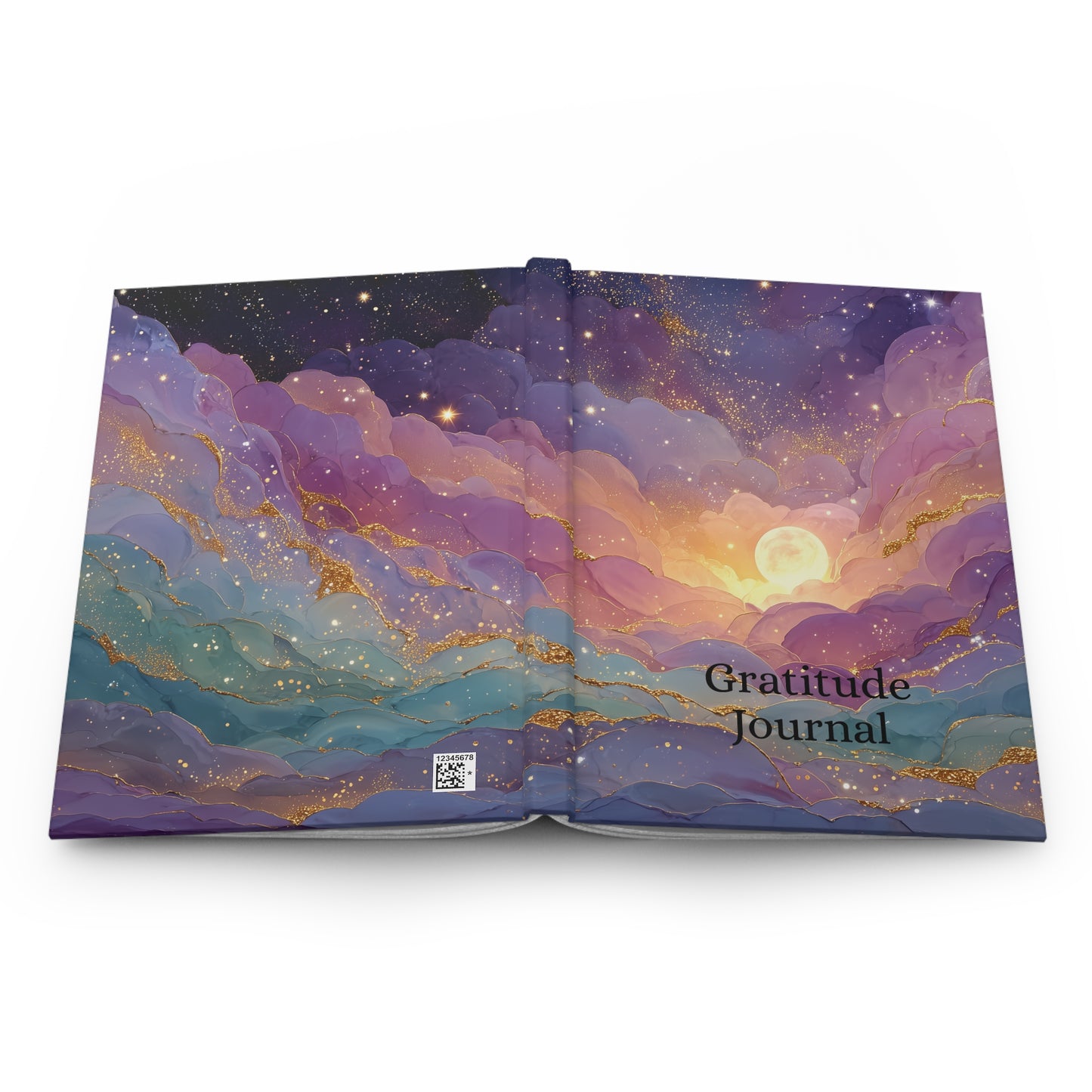 Glowing Moon and Vibrant Sky Hardcover Gratitude Journal
