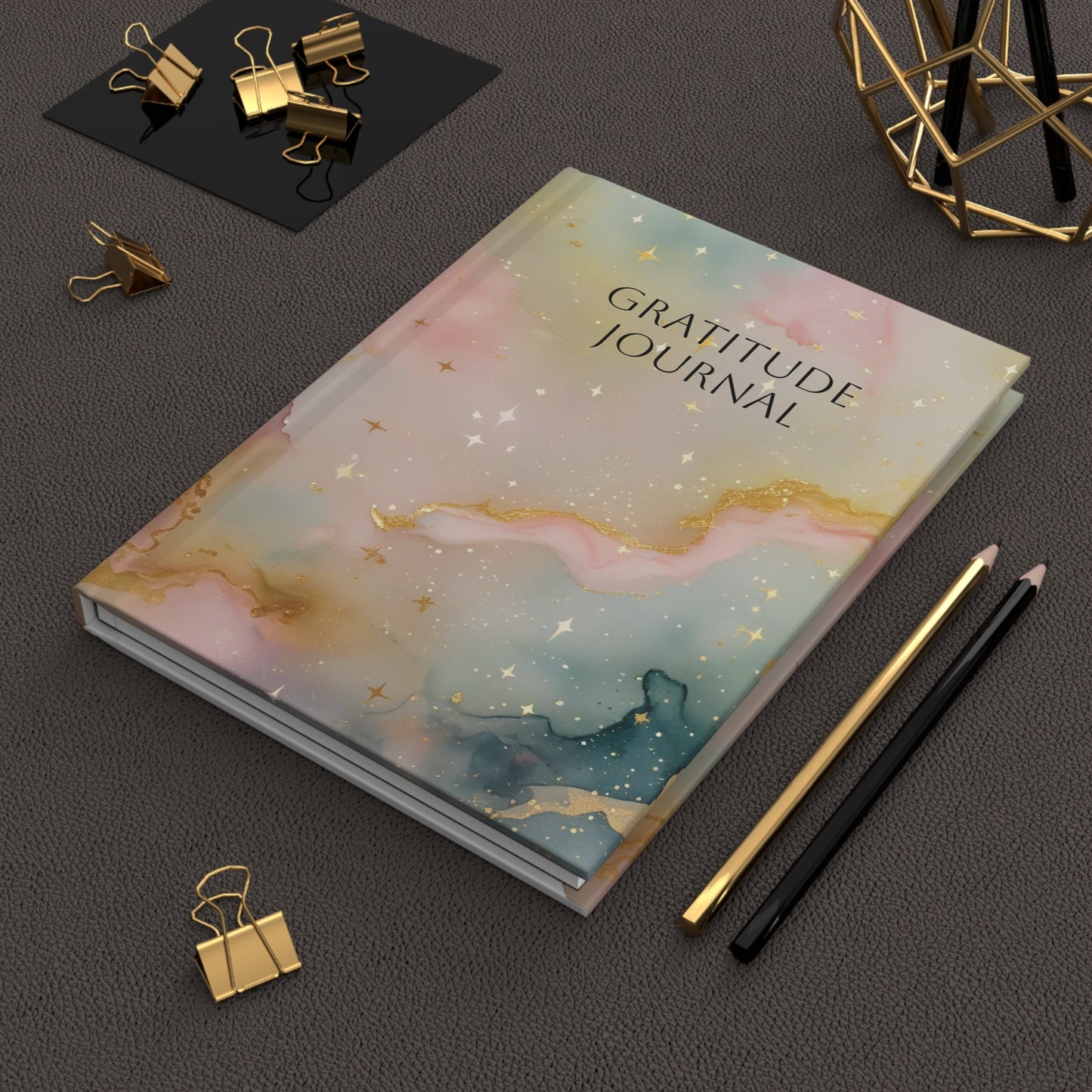 Mystical Gold Marbled Hardcover Gratitude Journal