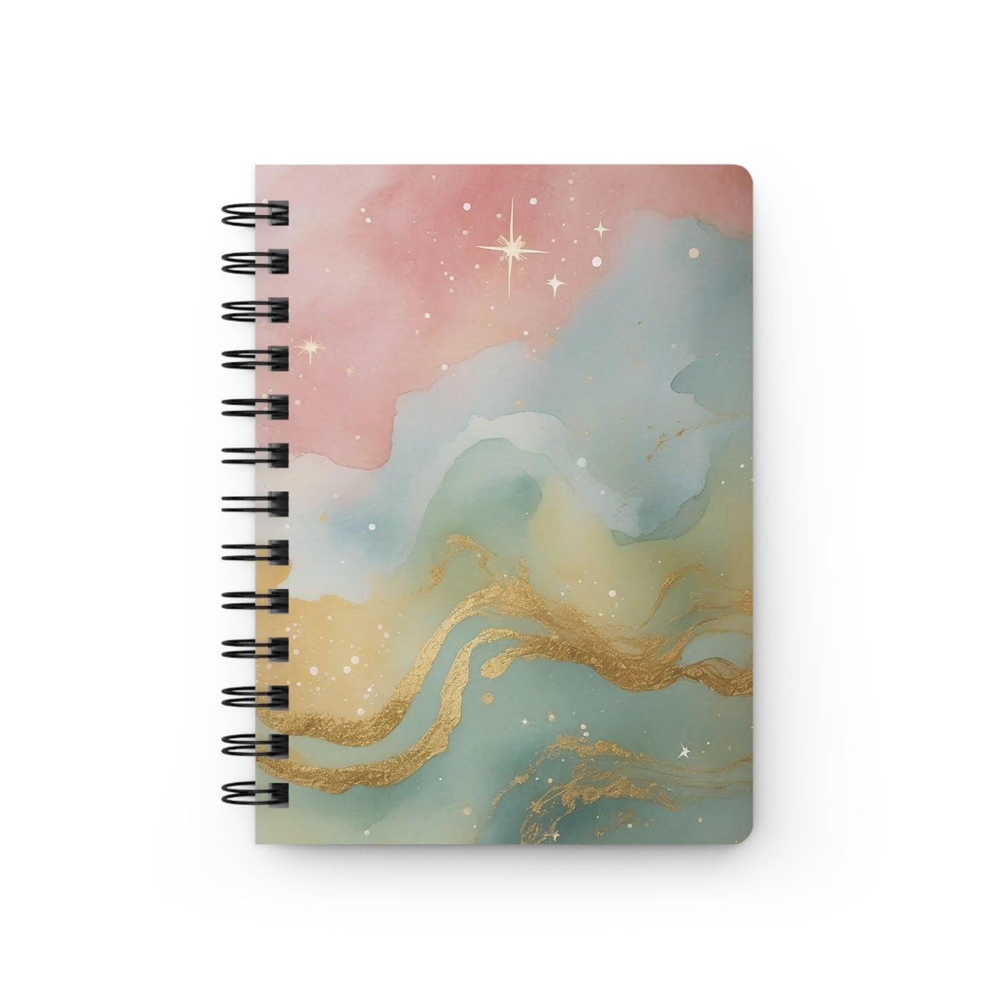 Enchanting Pastel and Gold Spiral Bound Journal