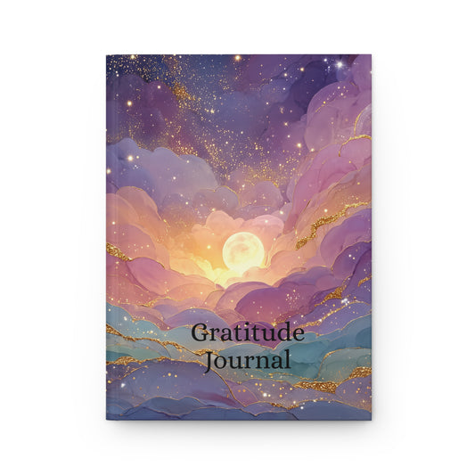 Glowing Moon and Vibrant Sky Hardcover Gratitude Journal