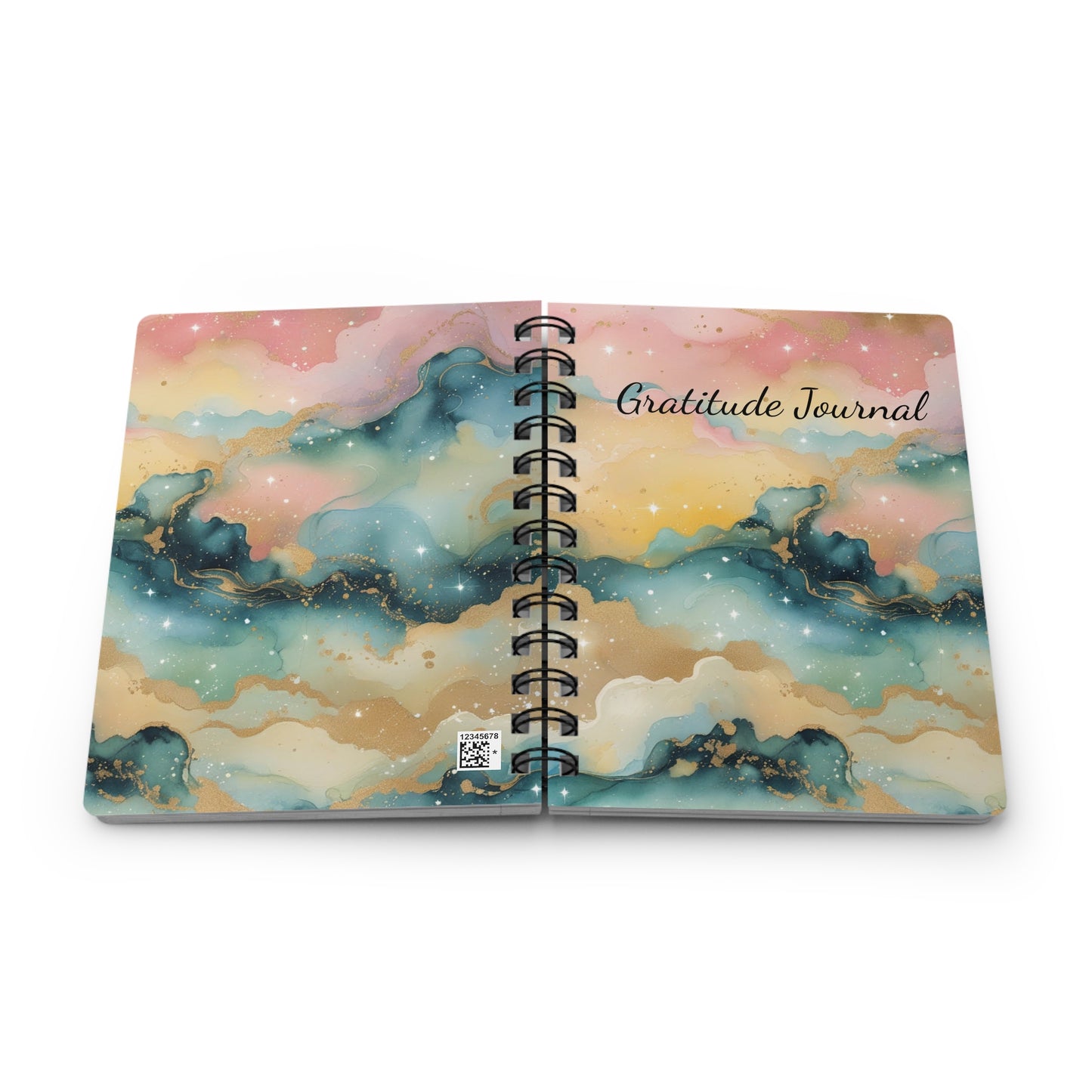 Magical Watercolor Stars Gratitude Spiral Bound Journal