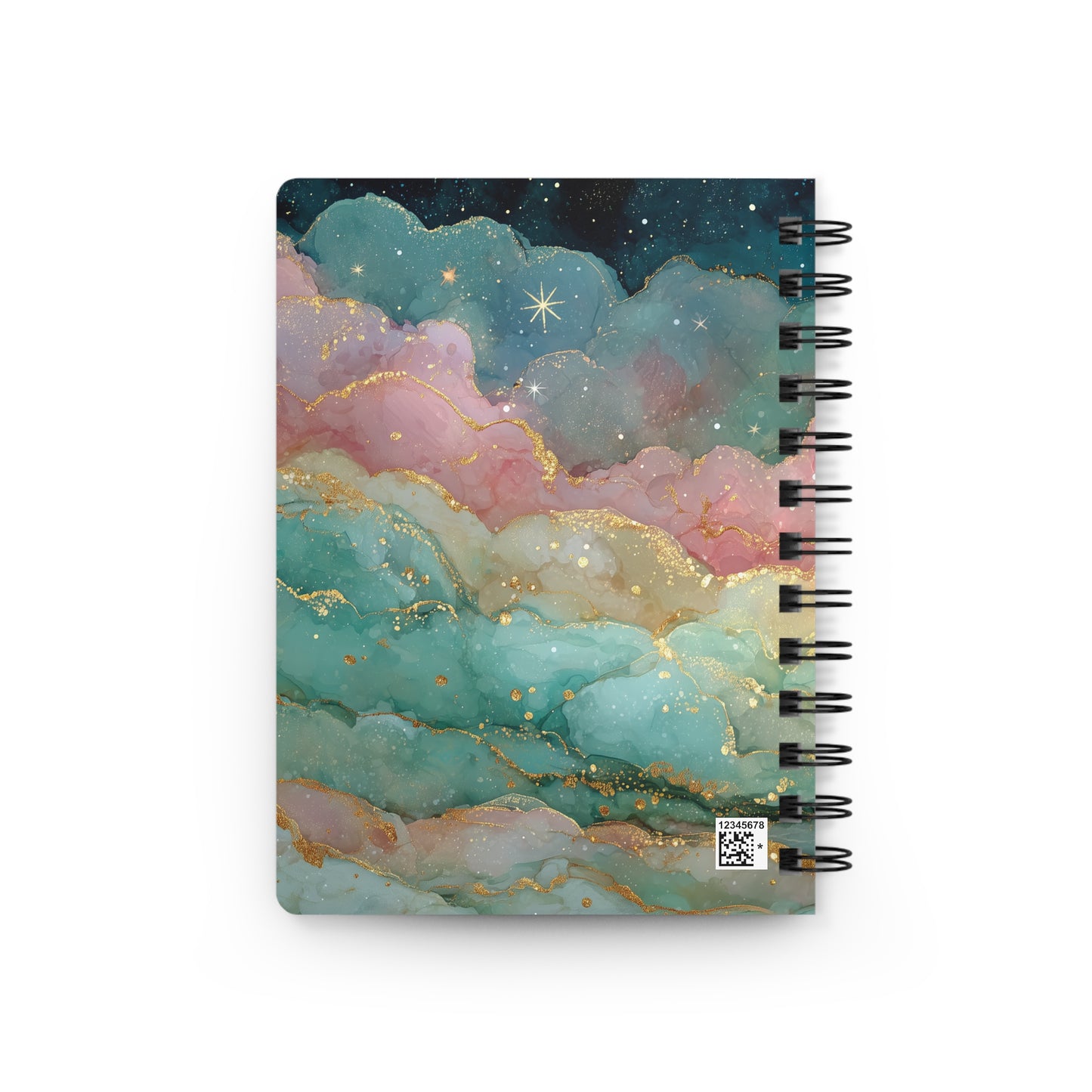 Dreamy Crescent Moon and Colorful Starry Sky Gratitude Spiral Bound Journal