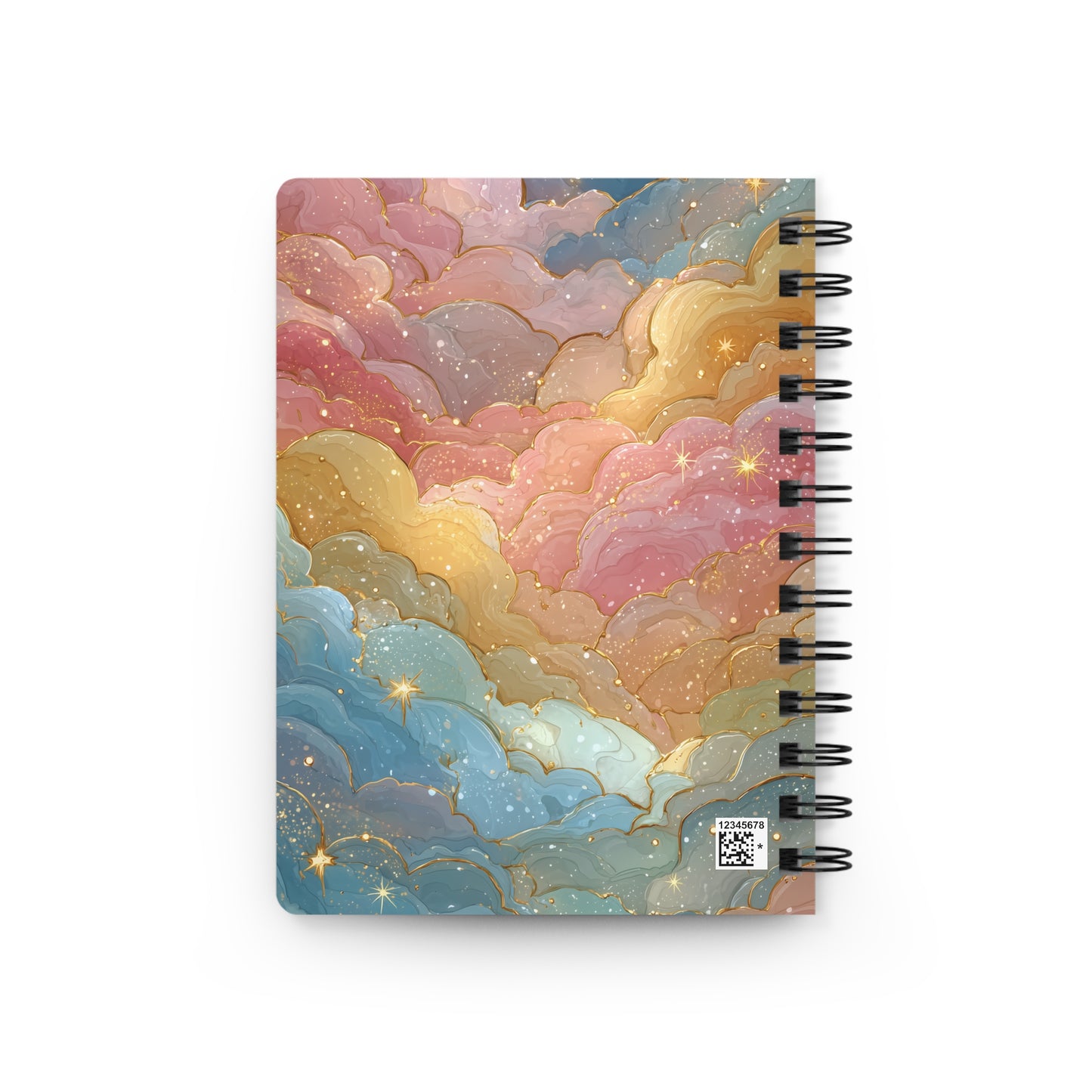 Crescent Moon and Colorful Starry Sky Gratitude Spiral Bound Journal