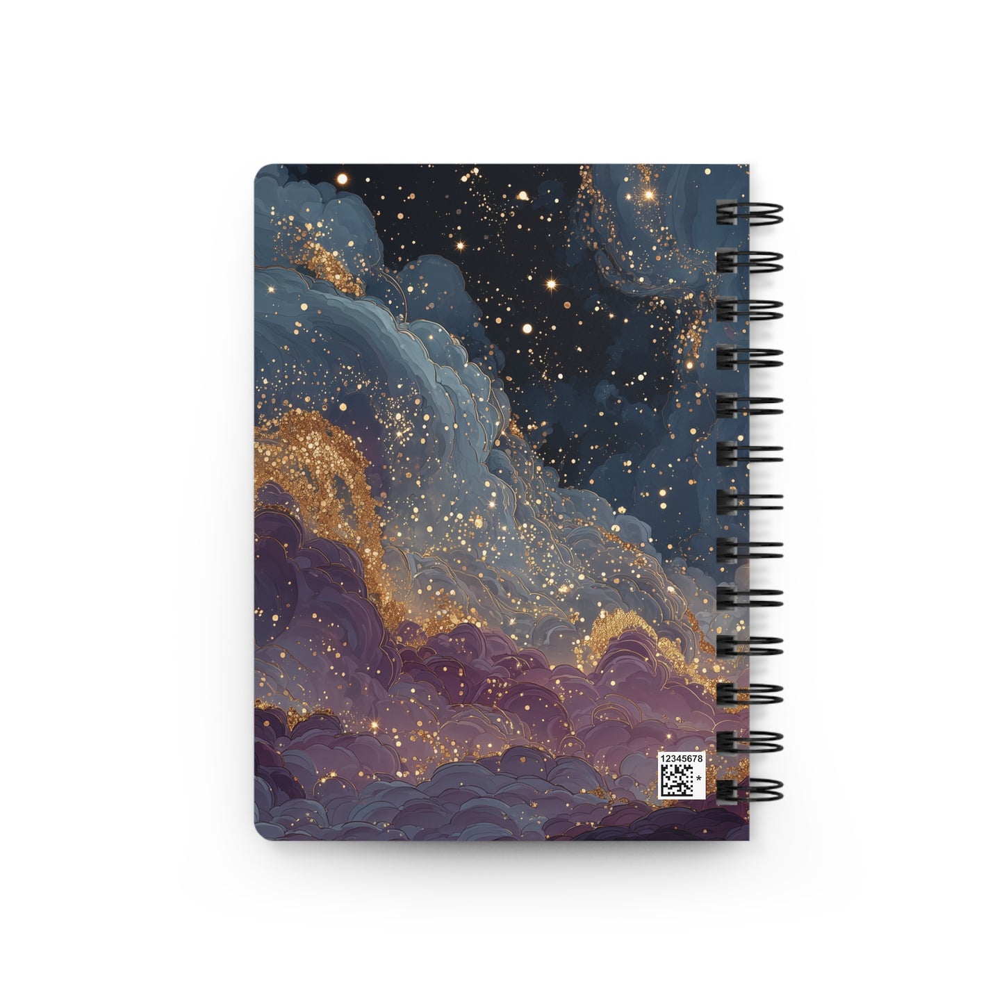 Glowing Moon and Purple Space Gratitude Spiral Bound Journal