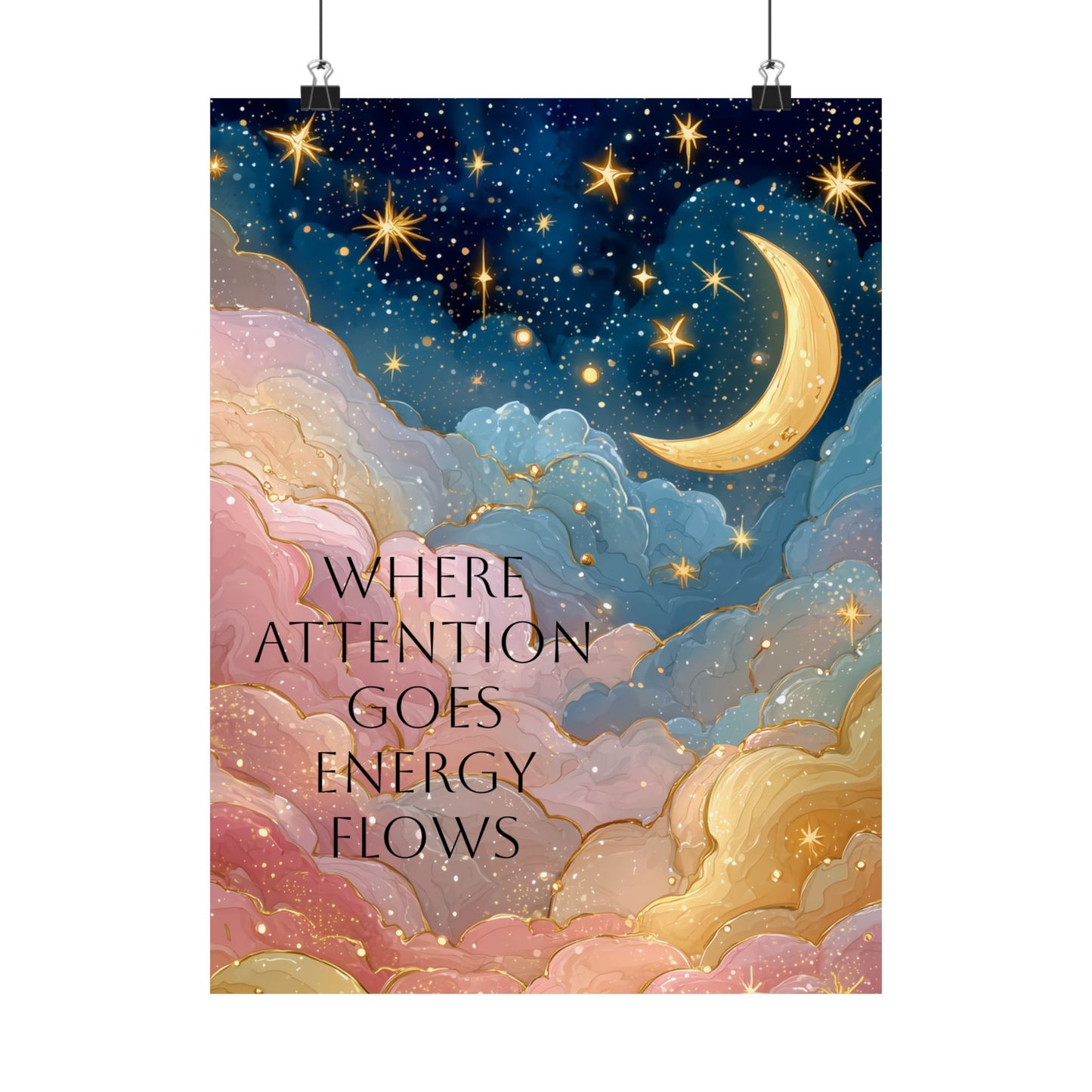 Where Attention Goes Inspirational Wall Art Poster
