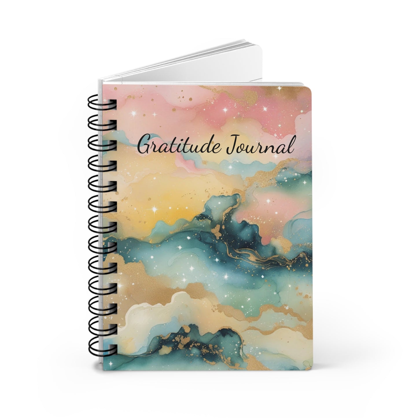 Magical Watercolor Stars Gratitude Spiral Bound Journal