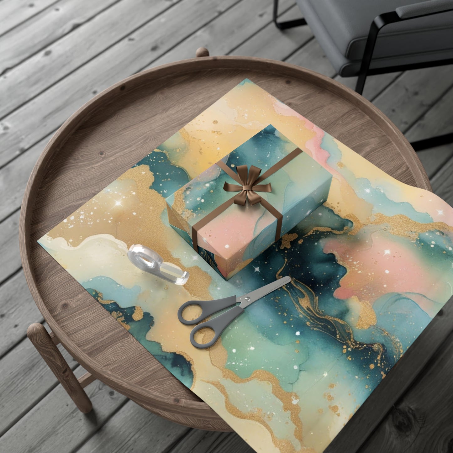 Whimsical Gold Marble Wrapping Paper