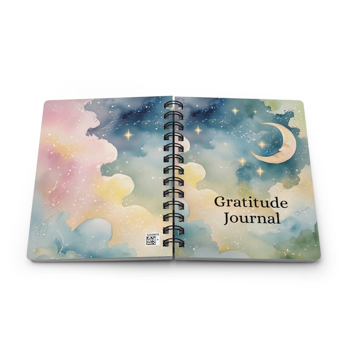 Magical Moon and Stars Spiral Gratitude Journal