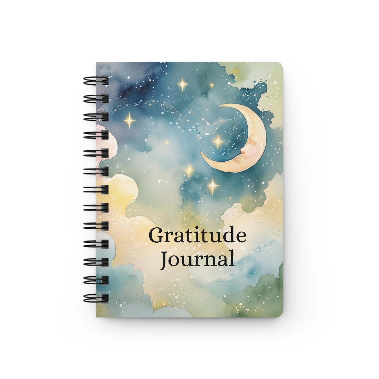 Magical Moon and Stars Spiral Gratitude Journal