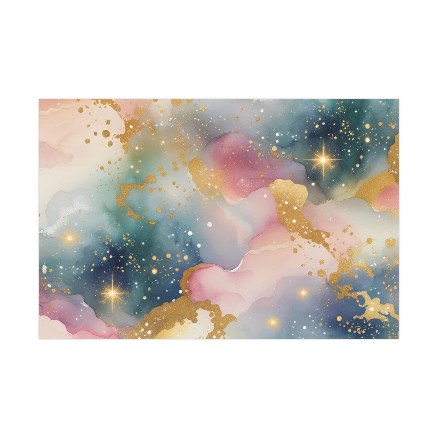 Dreamy Pink and Blue Starry Wrapping Paper