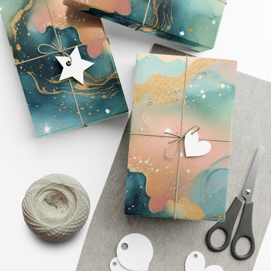 Whimsical Gold Marble Wrapping Paper
